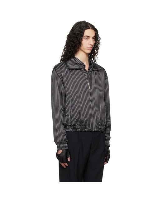 Ernest W. Baker Black Pin Stripe Track Jacket for men