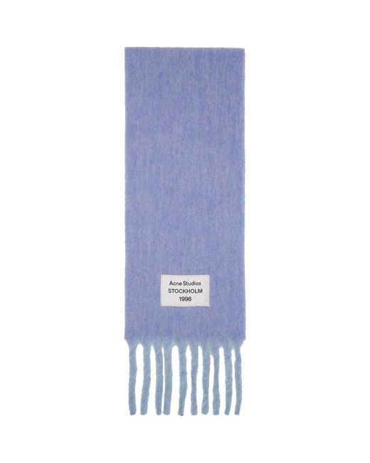 Acne Blue Bicolor Alpaca Scarf