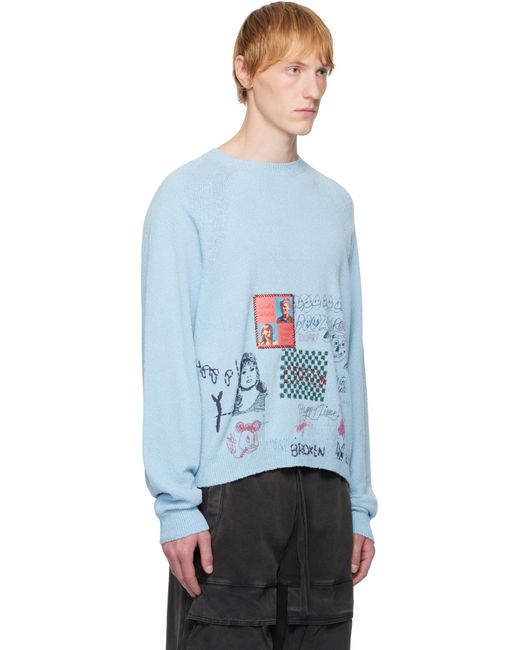 PALY Blue 'Booze Crooze' Knit Sweater for men