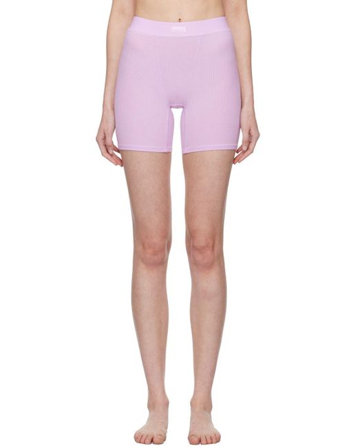 Skims Purple Soft Lounge Boxer Boy Shorts in Pink | Lyst