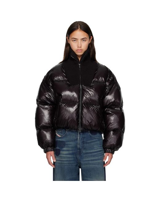 DIESEL Black Puffer Down Jacket