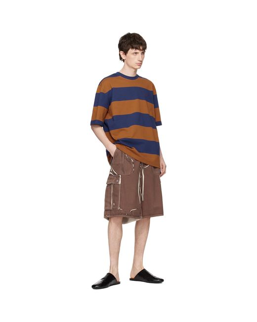 Marni Multicolor Screen-Printed Denim Cargo Shorts for men
