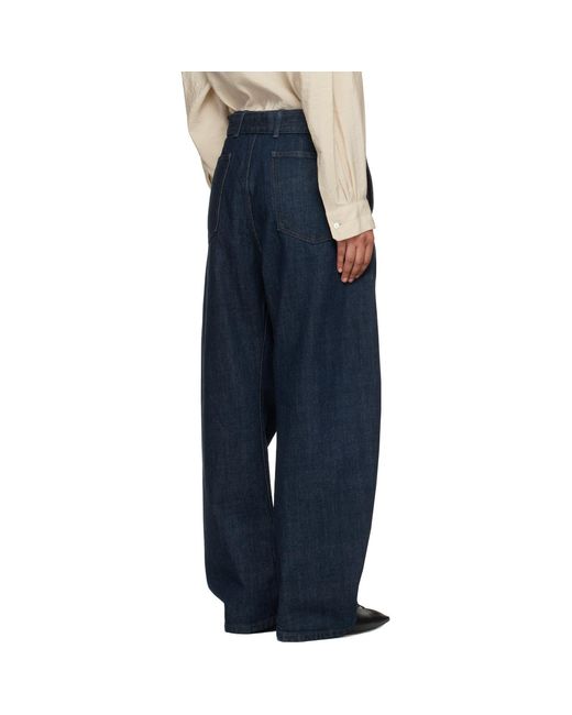 Lemaire Blue Twisted Belted Jeans