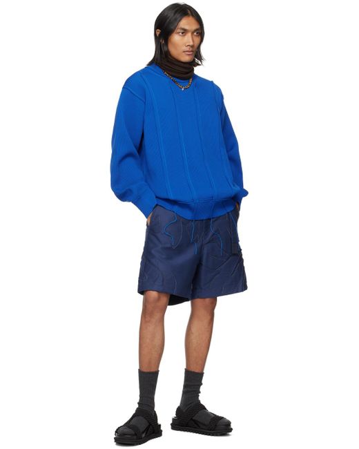 Sacai Blue Pinched Seam Sweater for men