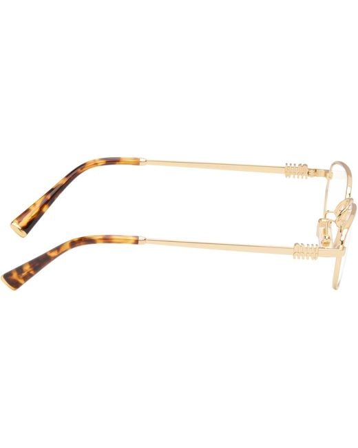 Miu Miu Metallic Rectangular Glasses