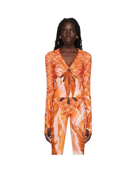 Collina Strada Orange Ssense Exclusive Top