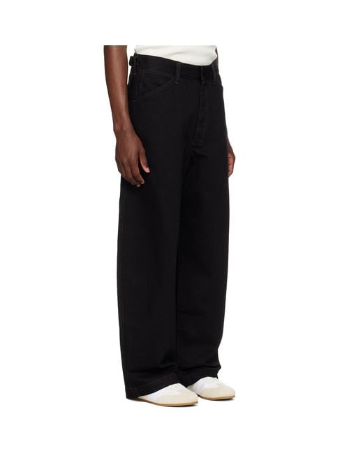 Lemaire Black Oversized Workwear Jeans for men