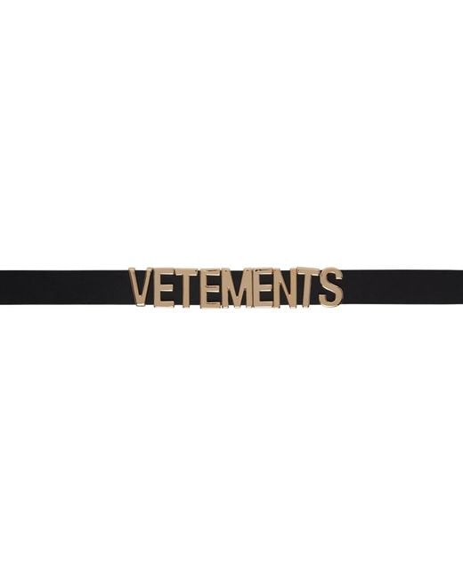Vetements Black Iconic Logo Belt