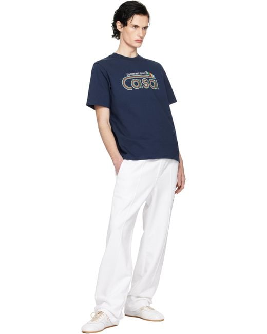 CASABLANCA 'Equipement Sportif' T-Shirt in Blue for Men