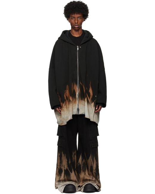 Rick Owens Black Porterville Jumbo Sun Hoodie for men