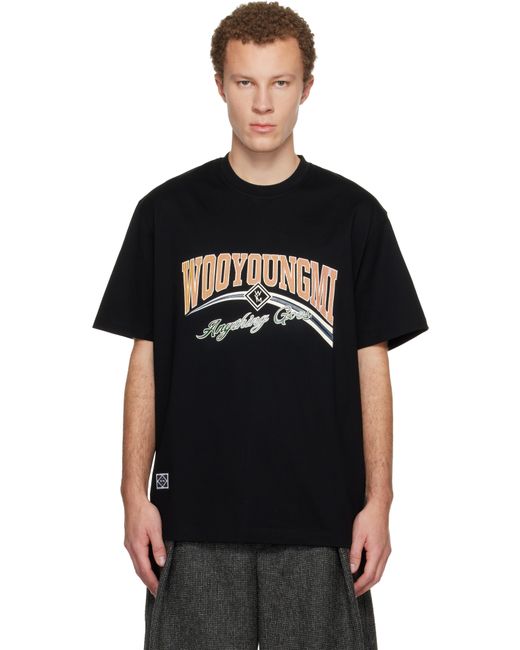 WOOYOUNGMI メンズ ブラック Lenticular Logo Tシャツ 【公式通販】