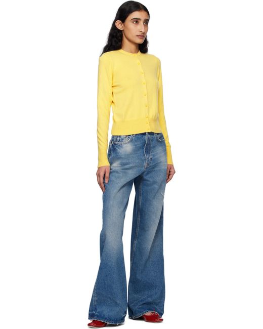 GUIZIO イエロー Emelie クロップド カーディガン Yellow