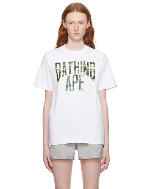 A Bathing Ape White Abc Camo Nyc T-shirt
