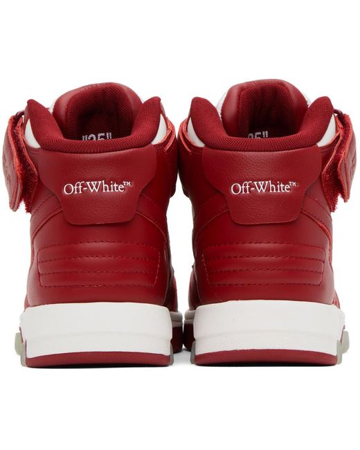 Off-White c/o Virgil Abloh Red Out Of Office Mid-top Sneakers