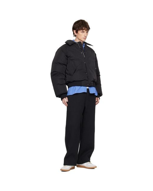 Seventh Black Nylon Aero Bomber Jacket for men