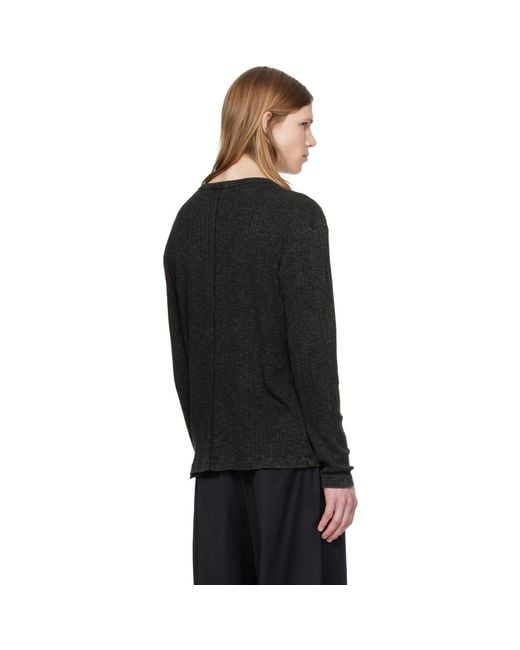 MMIC Black Grain Henley for men