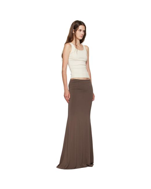 Amiri Brown Logo Chain Maxi Skirt