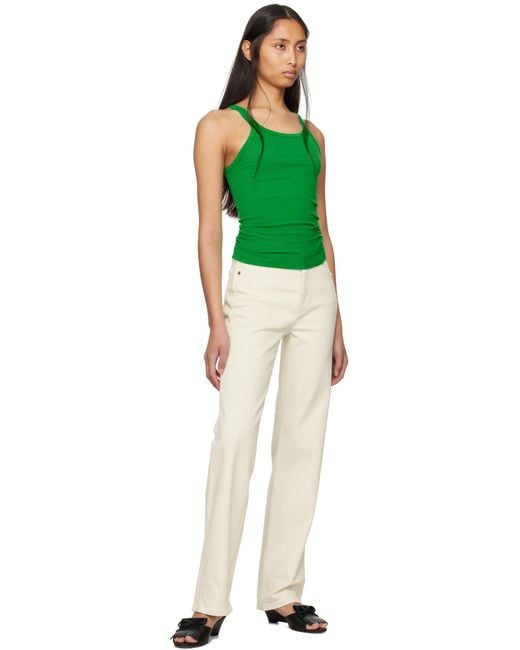 Re/done Green Hanes Edition Ribbed Tank Top