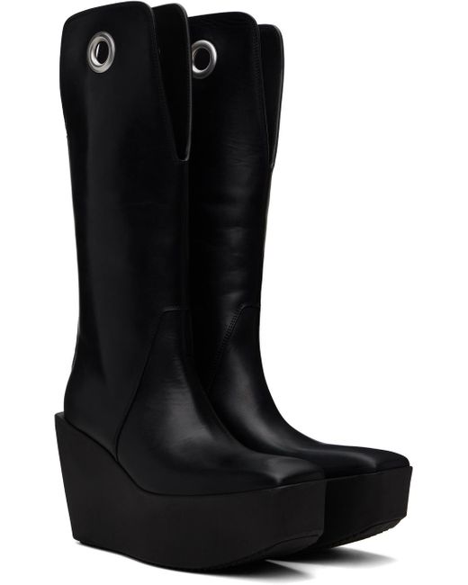Rick Owens Black Sliver 110Mm Leather Boots