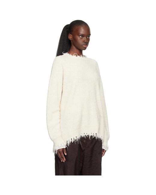 Lauren Manoogian Black Off- Fray Crewneck Sweater