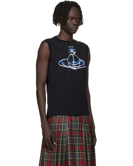 Vivienne Westwood Drawn Orb Muscle Tank Top in Black for Men | Lyst