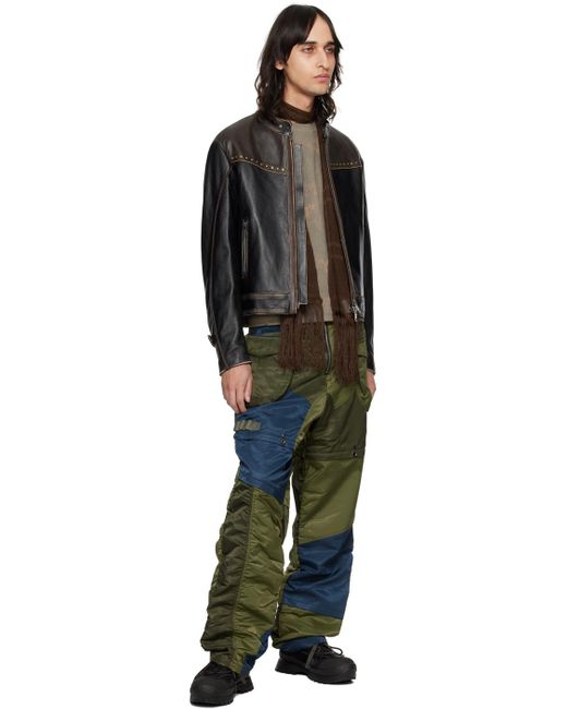 ANDERSSON BELL Green Detachable Cargo Pants for men