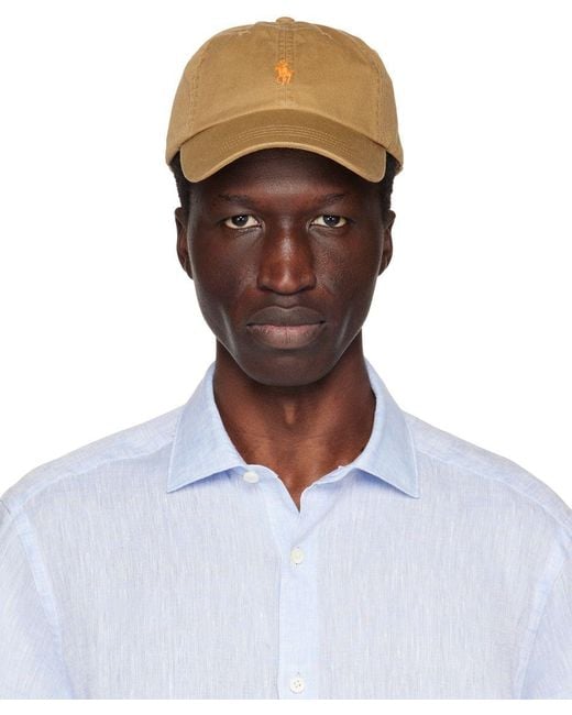 Polo Ralph Lauren Tan Classic Cap in White for Men | Lyst