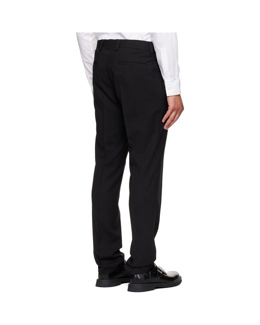 HUGO Black Extra-Slim-Fit Wool-Blend Twill Trousers for men