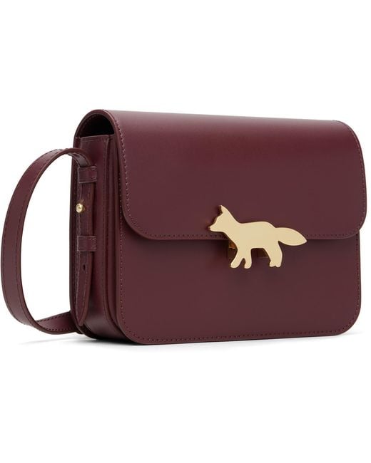 Maison Kitsuné Purple Burgundy Edie Bag