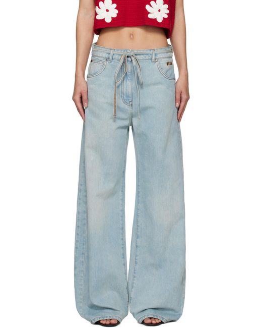 MSGM ブルー ワイドレッグジーンズ Blue