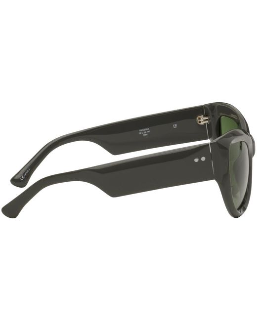 Dries Van Noten Green Gray Linda Farrow Edition Wrap Sunglasses