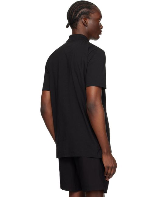 Polo noir à demi-glissière HUGO pour homme en coloris Black