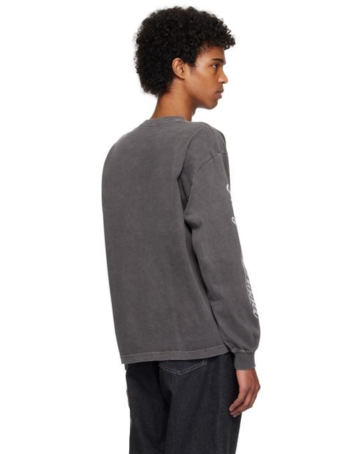 メンズ Neighborhood グレー Nh Ls-12 Tシャツ Black