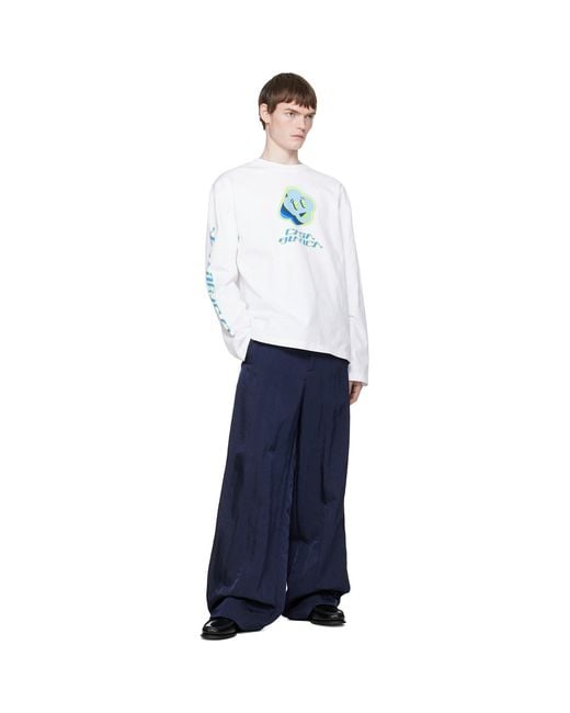 Casablanca White Smiley Future Long Sleeve T-Shirt for men