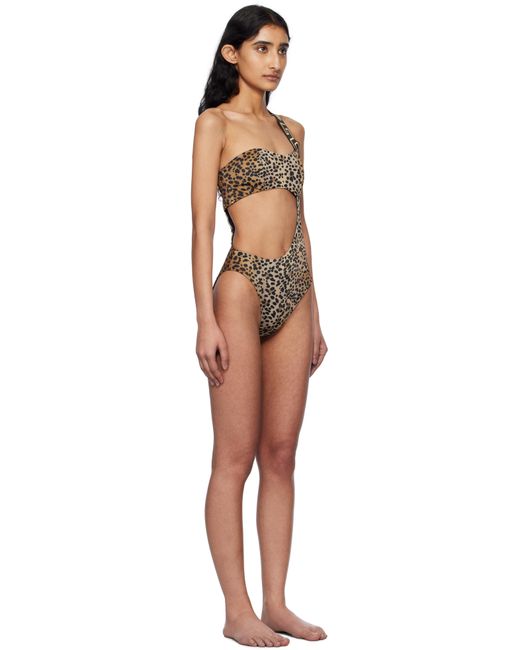 Maillot De Bain Une Pièce Brun Et Noir À Motif Greca Versace en coloris Black