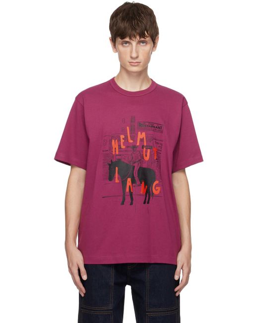 Helmut Lang Red Scribbled T-shirt for men