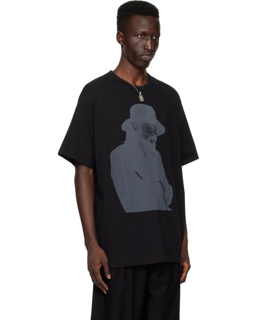 T-shirt noir à image imprimée Yohji Yamamoto pour homme en coloris Black