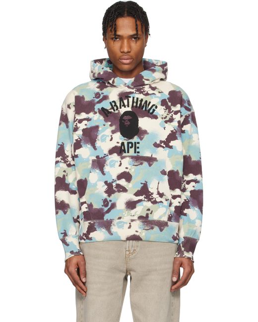 Pull À Capuche Multicolore À Motif Camouflage Map A Bathing Ape pour homme
