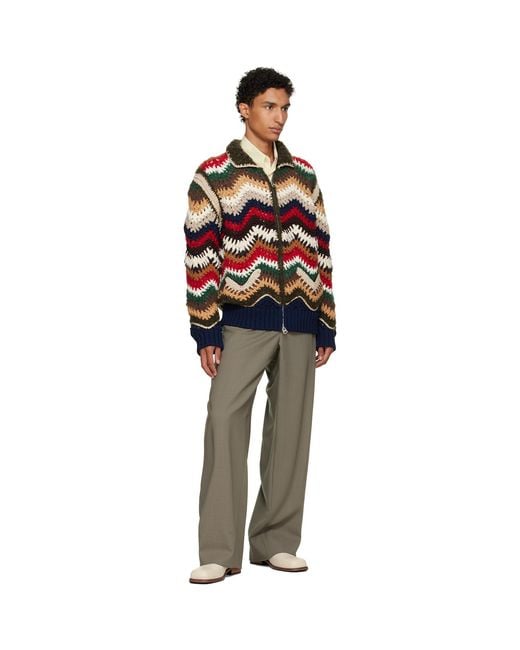 Sacai Black Mix Crochet Knit Blouson Jacket for men