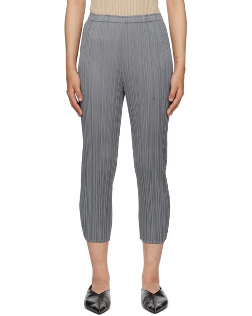 Pleats Please Issey Miyake Black Gray Monthly Colors December Trousers