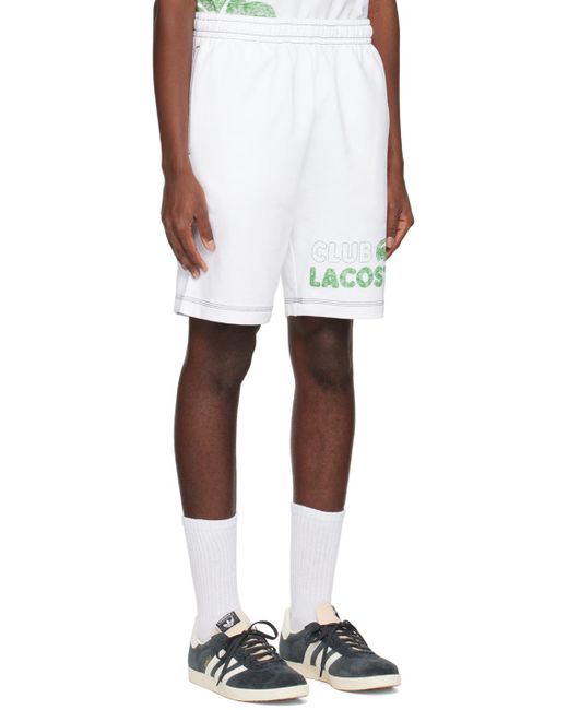 Lacoste White Printed Shorts for men