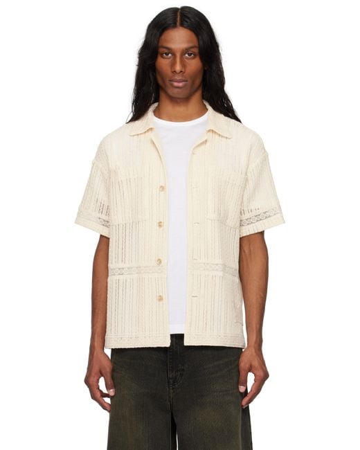 ANDERSSON BELL Black Jacquard Stripe Shirt for men