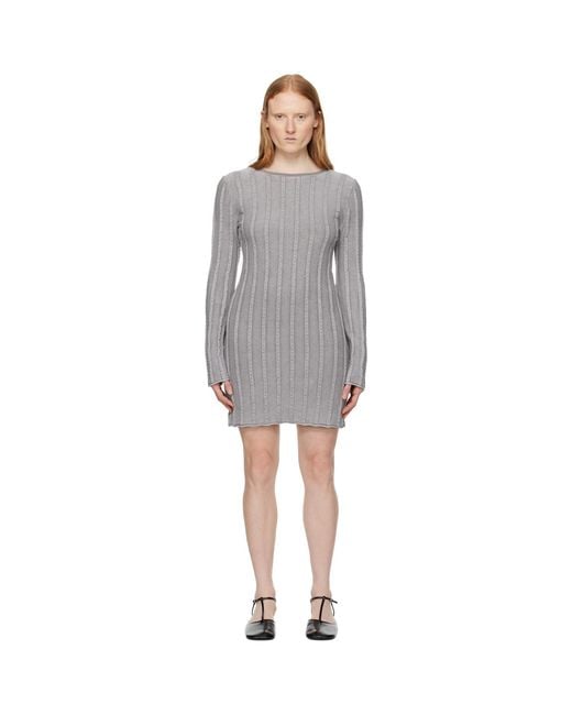Filippa K Black Gray Rolled Edge Minidress