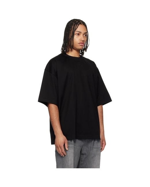 Wooyoungmi Black Cotton Over Size T-Shirt for men
