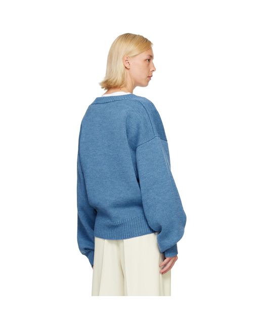 Rohe Blue V-Neck Knitted Sweater