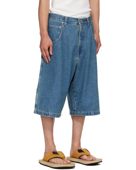 Vetements Blue Hip-Hop Denim Shorts for men