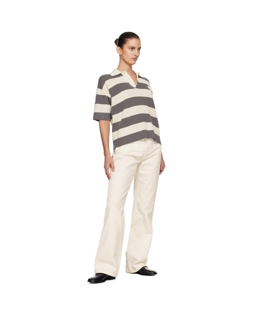 AMI White Off- Cotton Large Fit Jeans
