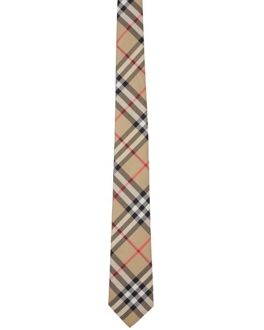 Burberry Black Beige Check Tie for men