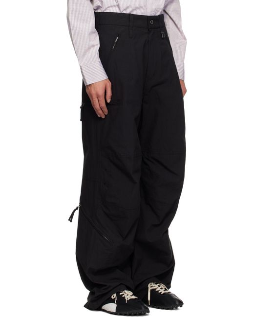 Wooyoungmi Black Cotton Parachute Trousers for men