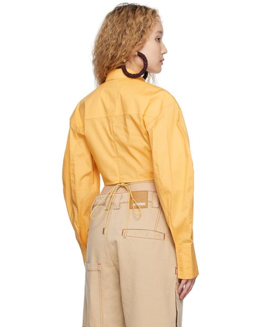 Jacquemus Le Raphiaコレクション La Chemise Plidao シャツ Orange